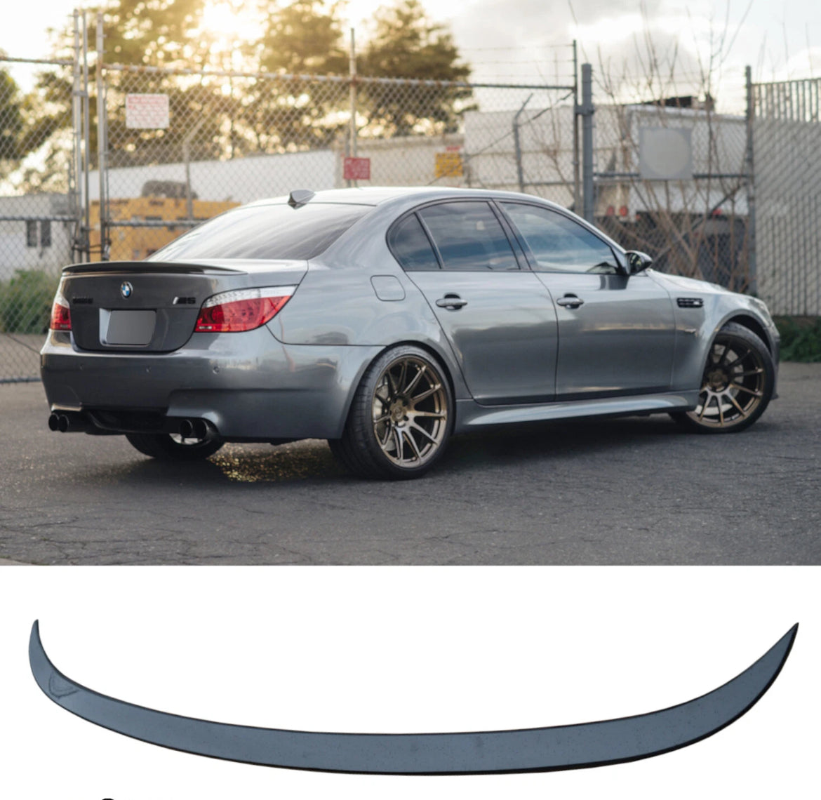 BMW E60 REAR BOOT TRUNK SPOILER P STYLE GLOSS BLACK 2003-2010 OEM FIT