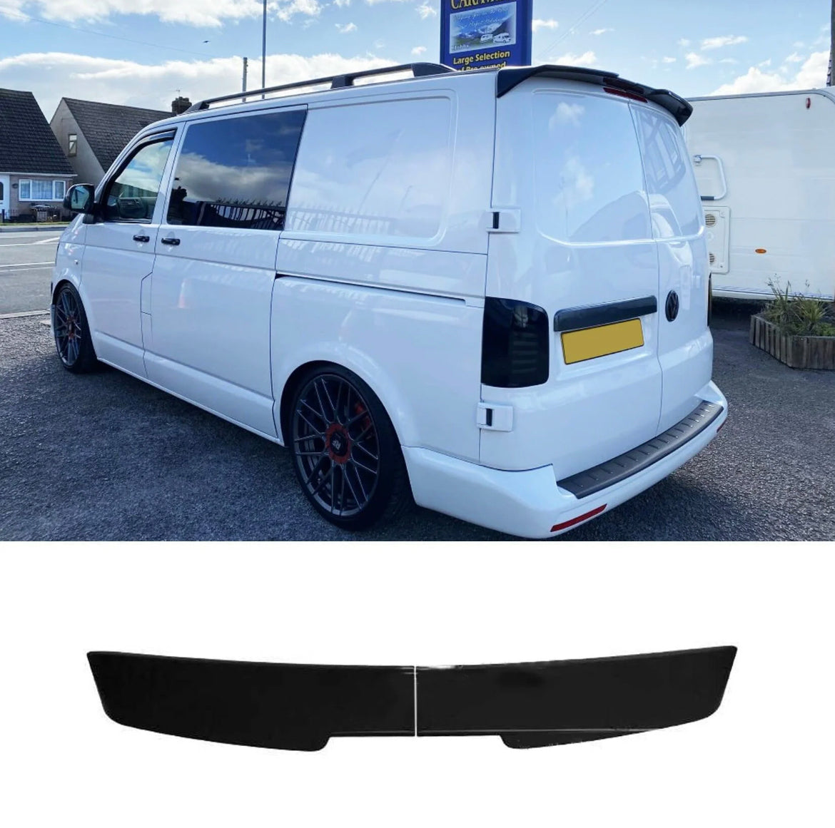 VOLKSWAGEN TRANSPORTER T5 T6 T6.1 2003+ BARN DOOR - REAR SPOILER - GLOSS BLACK