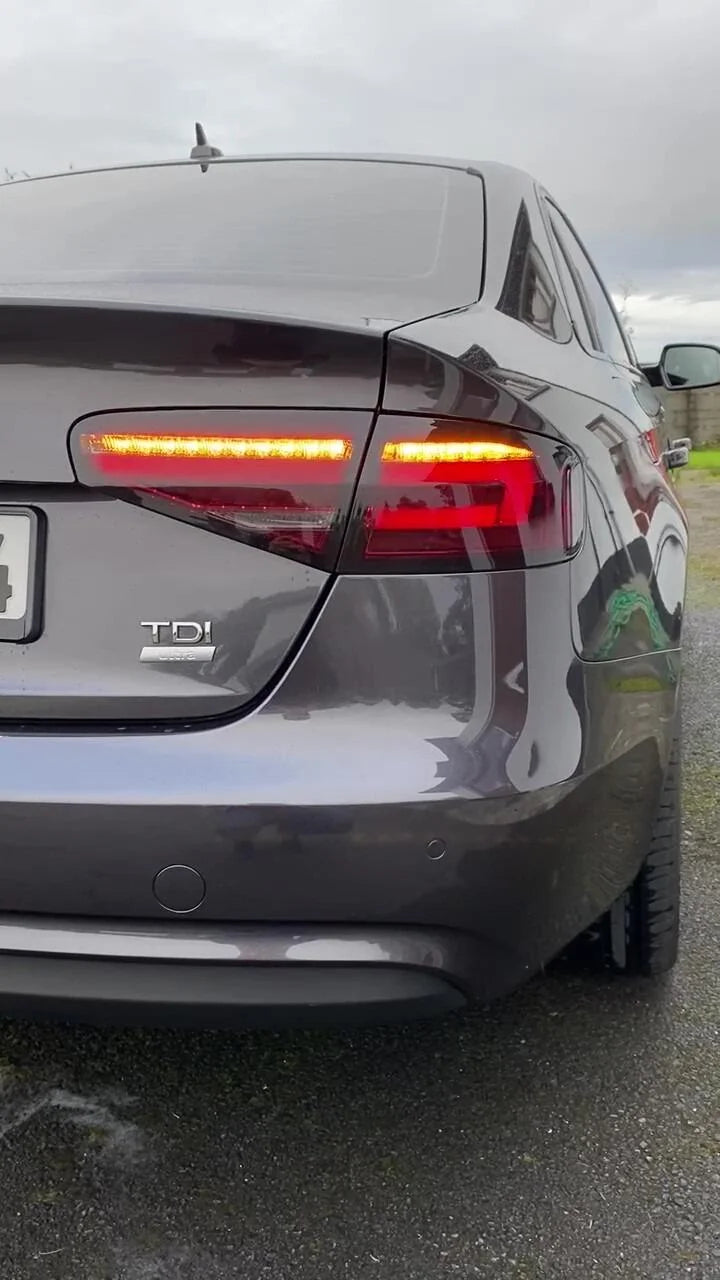 Audi A4 B8.5 2013-2015 LED Red Smoke Rear Tail Lights With Sequential Indicators