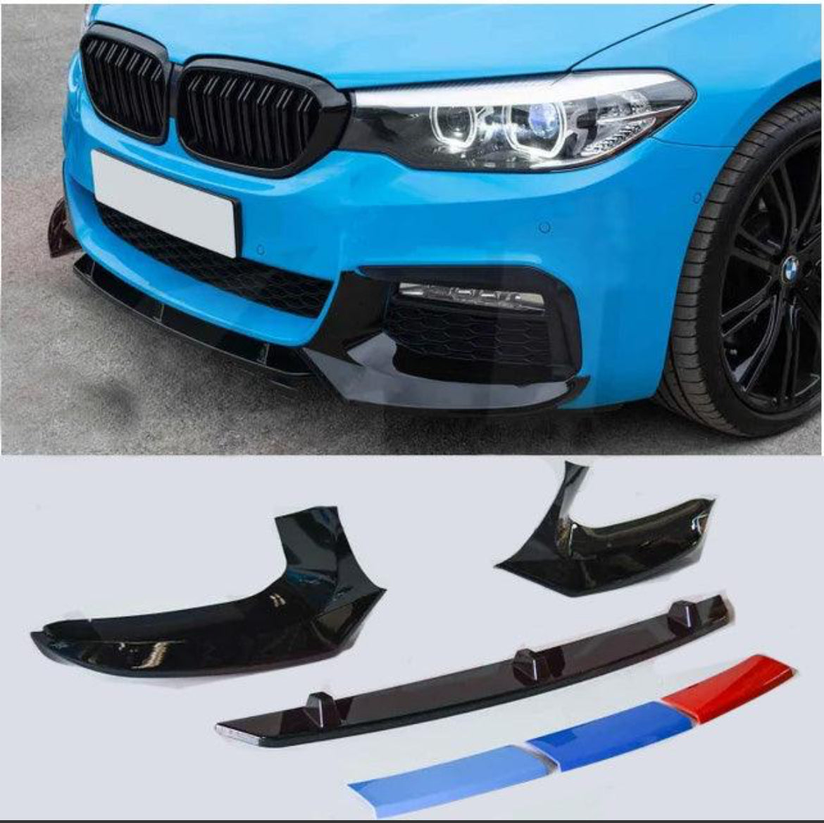 BMW 5 Series G30/G31 2017+ M5 Look Front Splitter In Gloss Black