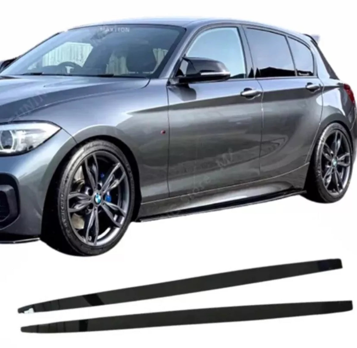 GLOSS BLACK BMW F20 F21 M PERFORMANCE / SE STYLE SIDE SKIRT EXTENSION 2012-2018 BLADE