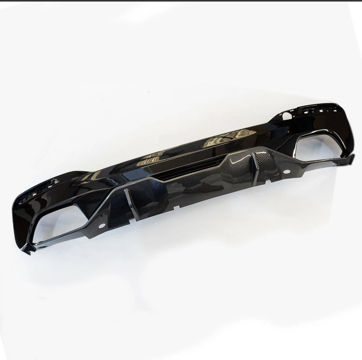 BMW 5 Series G30/G31 (Pre LCI 2017-2020) MP Rear Diffuser - Dual Exit Gloss Black & Carbon Look