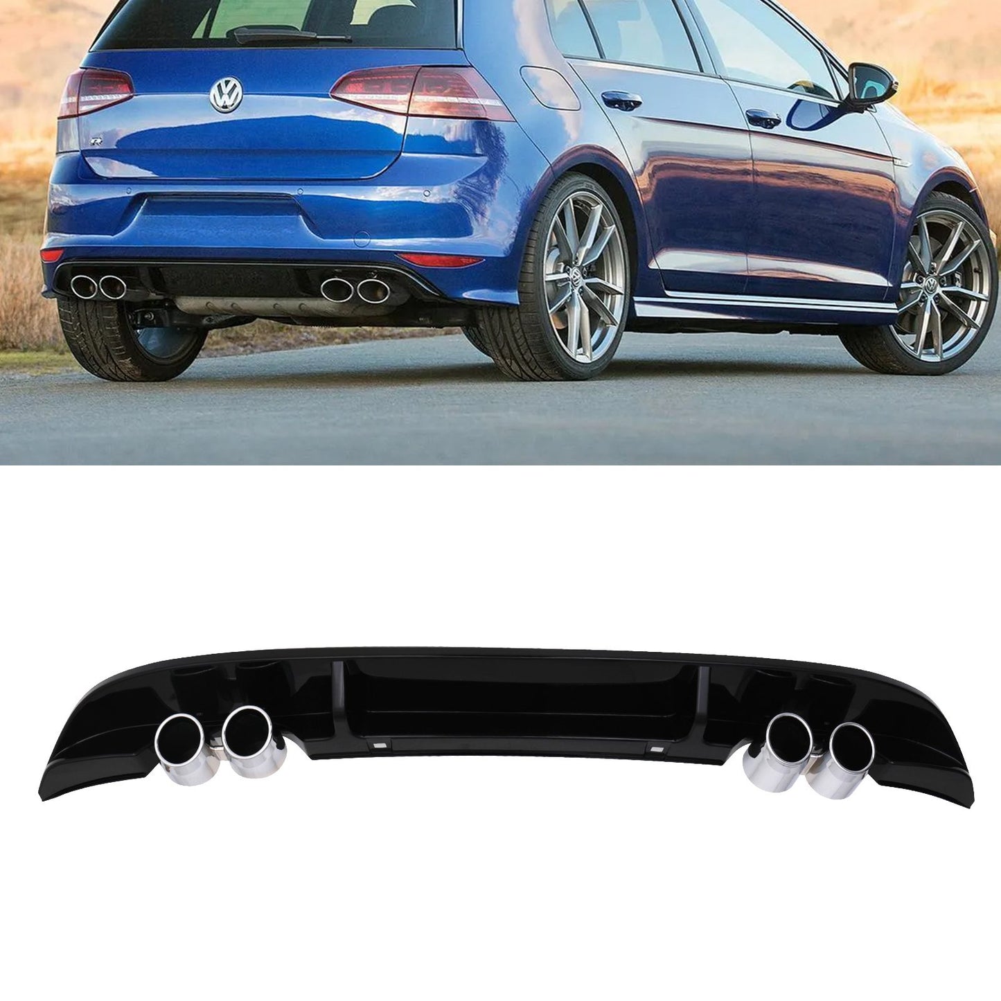 Golf mk7 quad diffuser gloss black