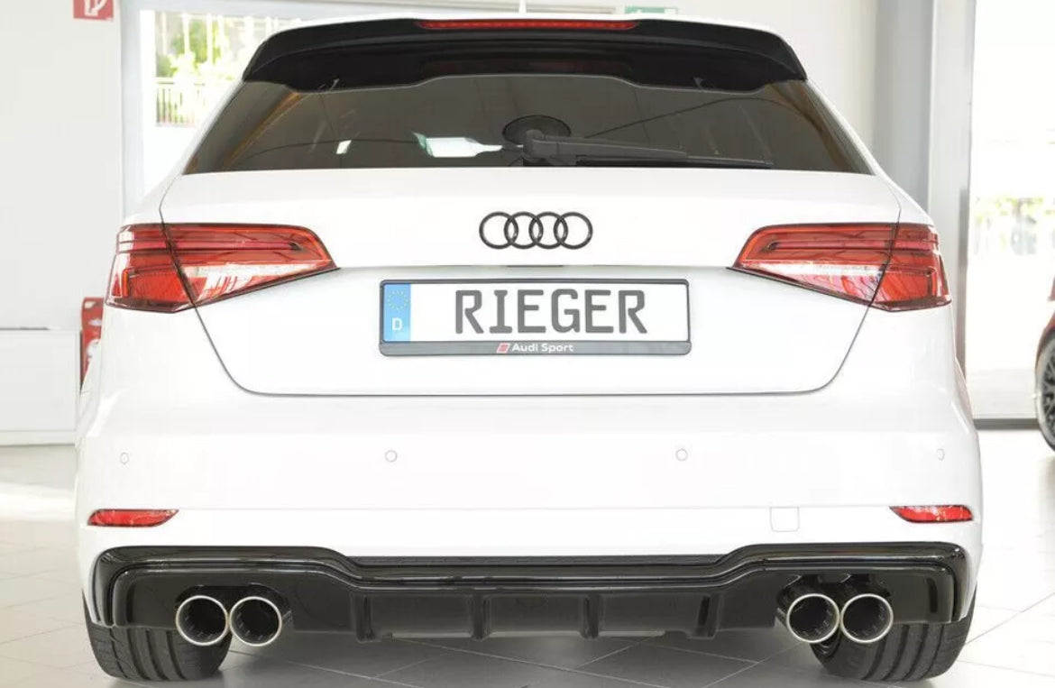 Audi A3 8V 2012-2016 RIEGER Rear Diffuser Quad Exit - GLOSS BLACK