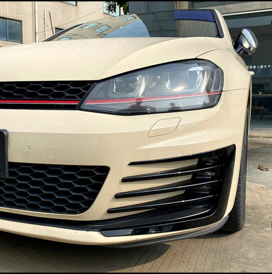 Front Fog Light Vent Grille Cover Trim Set For VW Golf 7 GTI 2013-2016 Black ABS