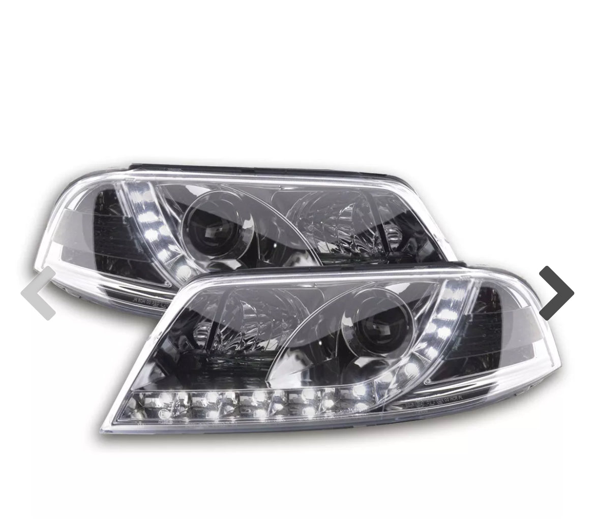 Daylight headlight LED DRL look VW Passat type 3BG 00-05 chrome