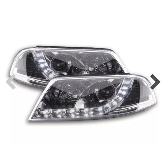 Daylight headlight LED DRL look VW Passat type 3BG 00-05 chrome