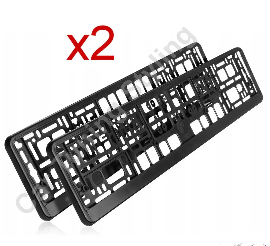 2x Number Plate Surrounds Holder Black