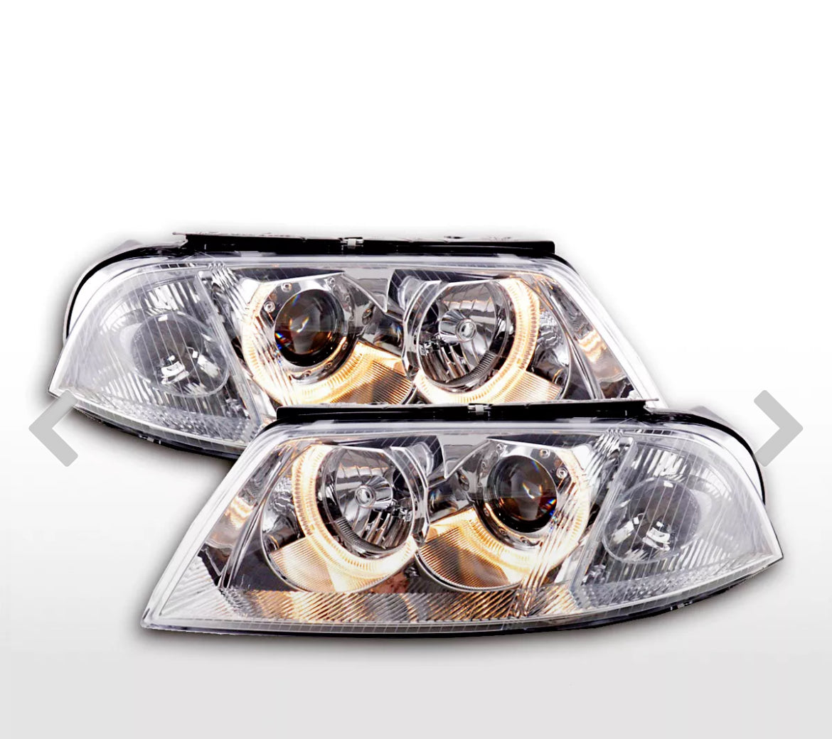 Angel eye headlight VW Passat type 3BG 00-05 chrome