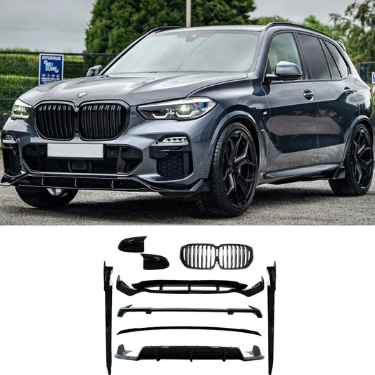 BMW X5 G05 M SPORT 2018-2022 - BLACK KNIGHT AERO KIT FULL - WITH GRILL & MIRROR CAPS
