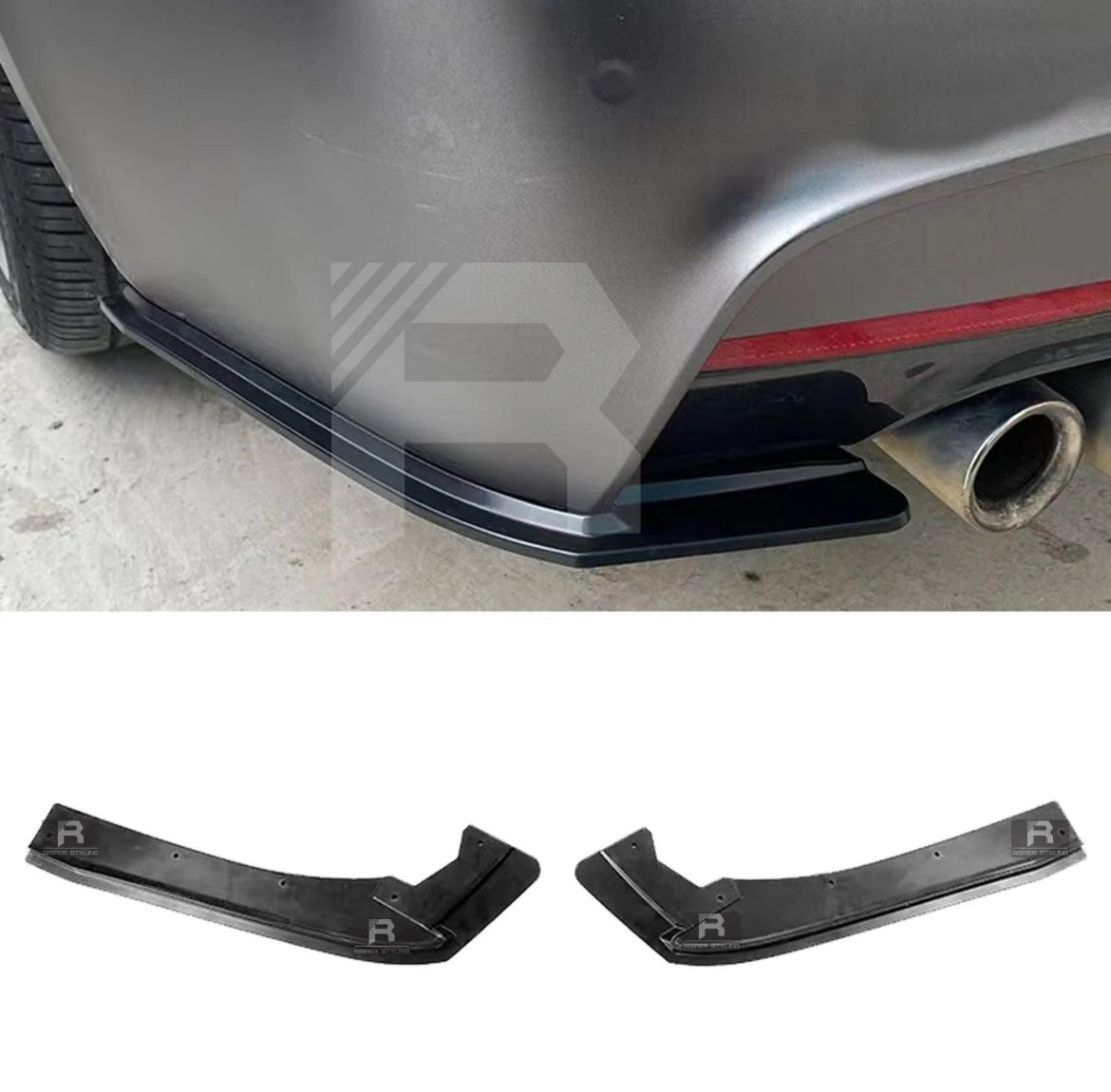 BMW 3 SERIES F30 2012-2018 - REAR BUMPER SIDE SPLITTERS IN GLOSS BLACK