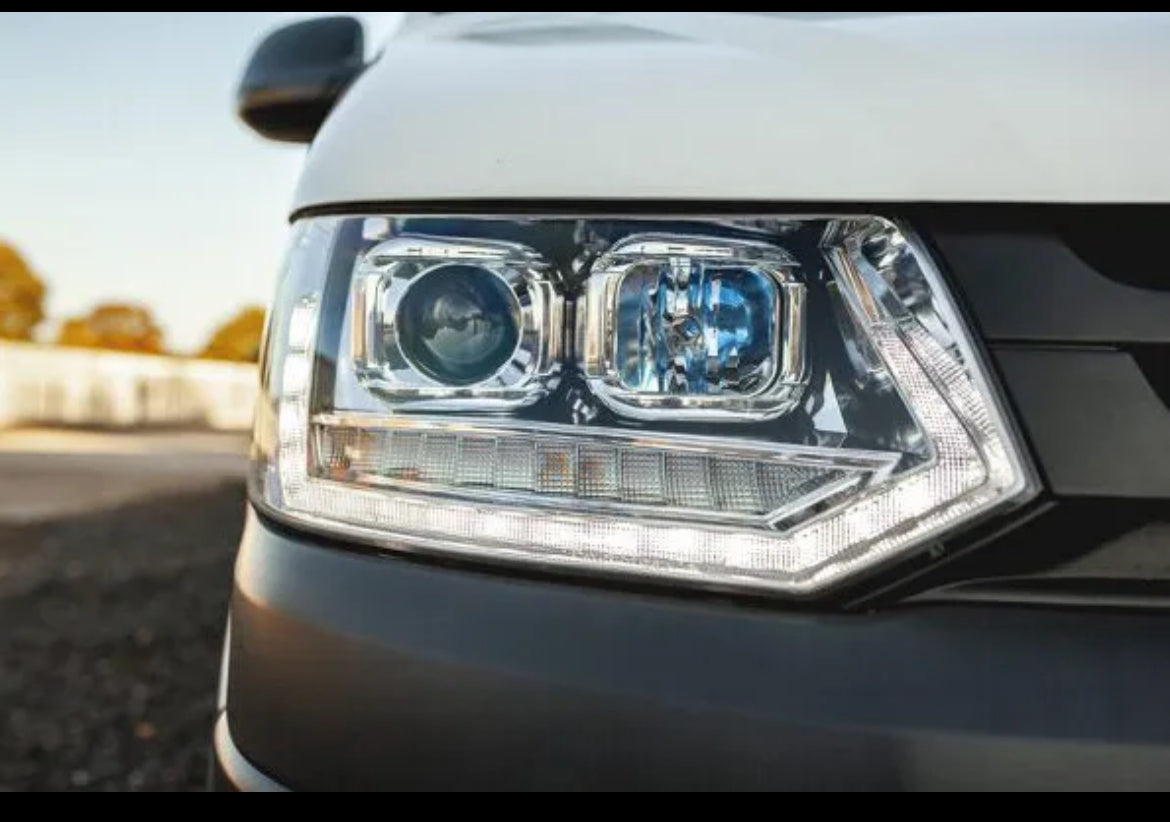 VW T5.1 V2 LED DRL Sequential Indicator Headlights - CHROME