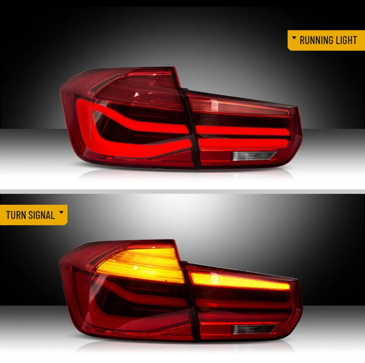 LED Dynamic Tail Lights For 12-18 BMW F30 F35 F80 LCI Style Red