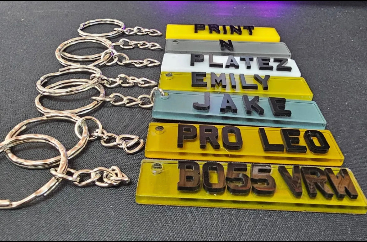 4D NumberPlate Keyring