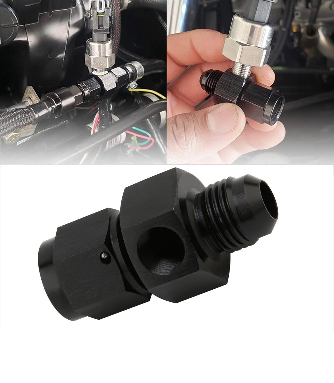 6AN Male to 6AN Female Swivel oil Pressure Gauge Take Off Fitting with 1/8 NPT