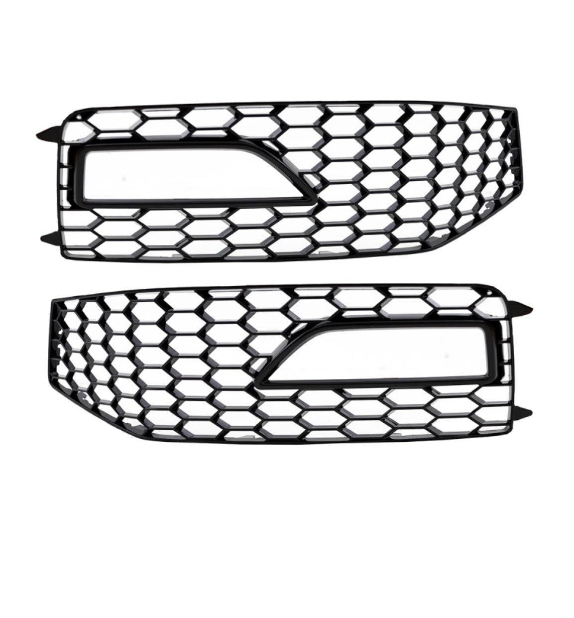 AUDI A4 B8.5 SLINE S4 GLOSS BLACK FRONT BUMPER FOG LIGHT SURROUND GRILLES