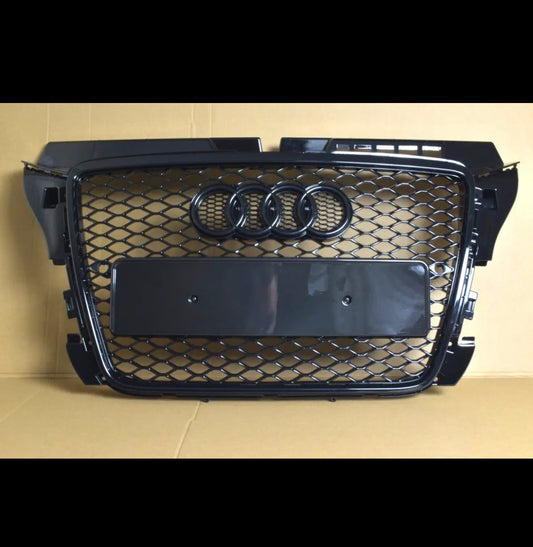 2009-2012 AUDI A3 S3 8P Grill RS3 Style Front Bumper Grille  Black Honeycomb