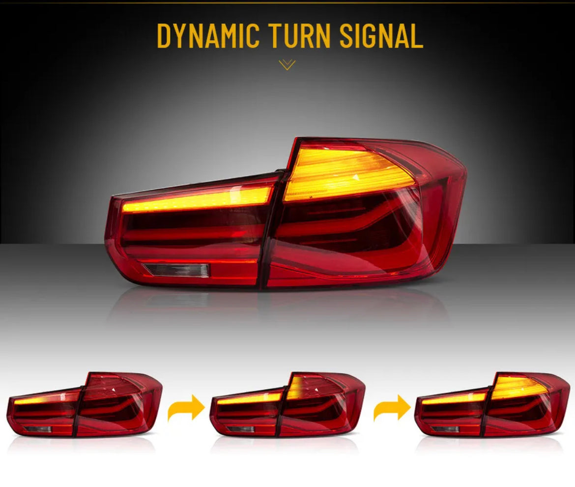 LED Dynamic Tail Lights For 12-18 BMW F30 F35 F80 LCI Style Red