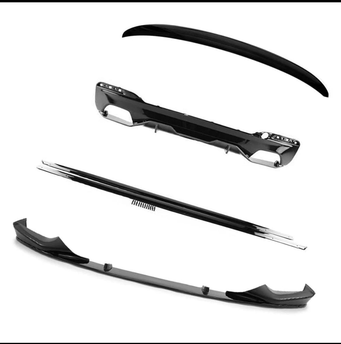 BMW 5 SERIES G30 GLOSS BLACK FULL KIT - MP STYLE - BLACK Pre Lci