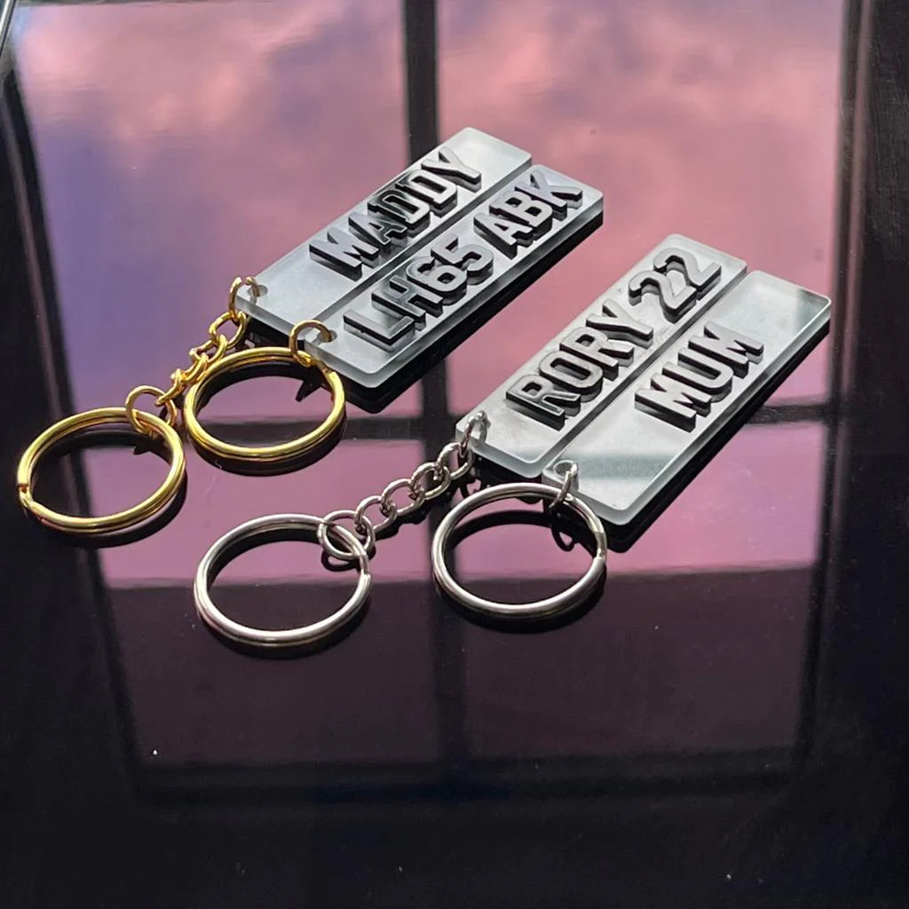 4D NumberPlate Keyring