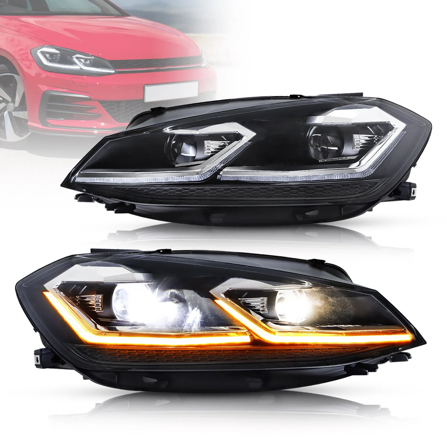 Vw Golf Mk7 Gtd Silver Stripe Headlights