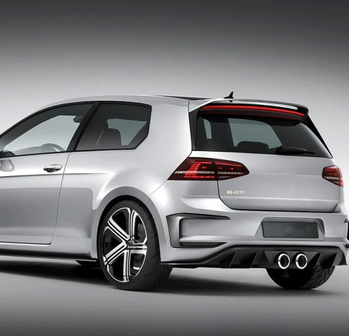 Black Rear Bumper Spoiler Fog Light Cover Trim For VW Golf 7 GTI R GTD Mk7 12-15
