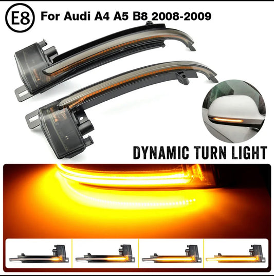 Audi A3 8P A4 B8 Smoked Dynamic LED Turn Signal Light Mirror Indicator
