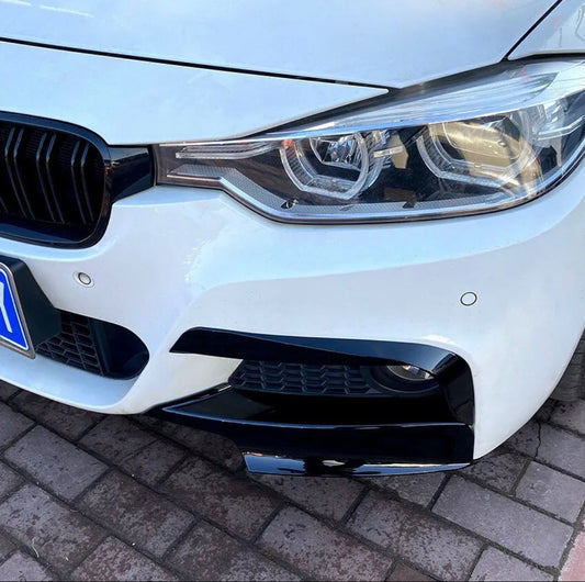 BMW F30 F31 UPPER CANARDS FRONT SPLITTER LIP 2012-2019 M SPORT Gloss Black