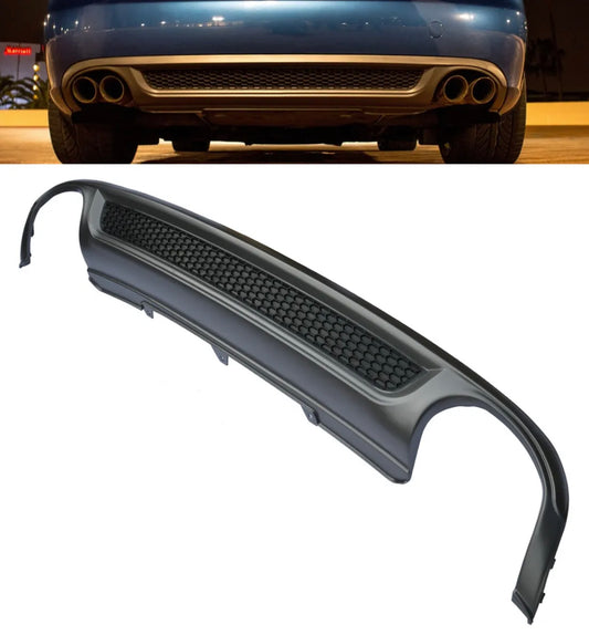 DUAL TWIN OUTLET REAR DIFFUSER S-LINE LOOK MATTE GREY FOR AUDI A4 B8J 2009-2012