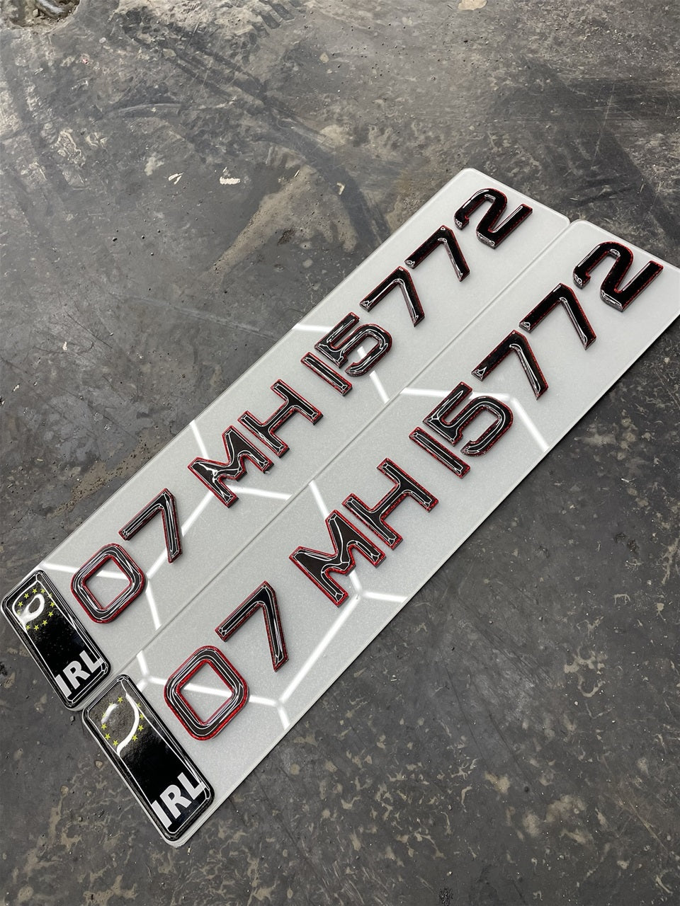3D Red Gel Numberplates