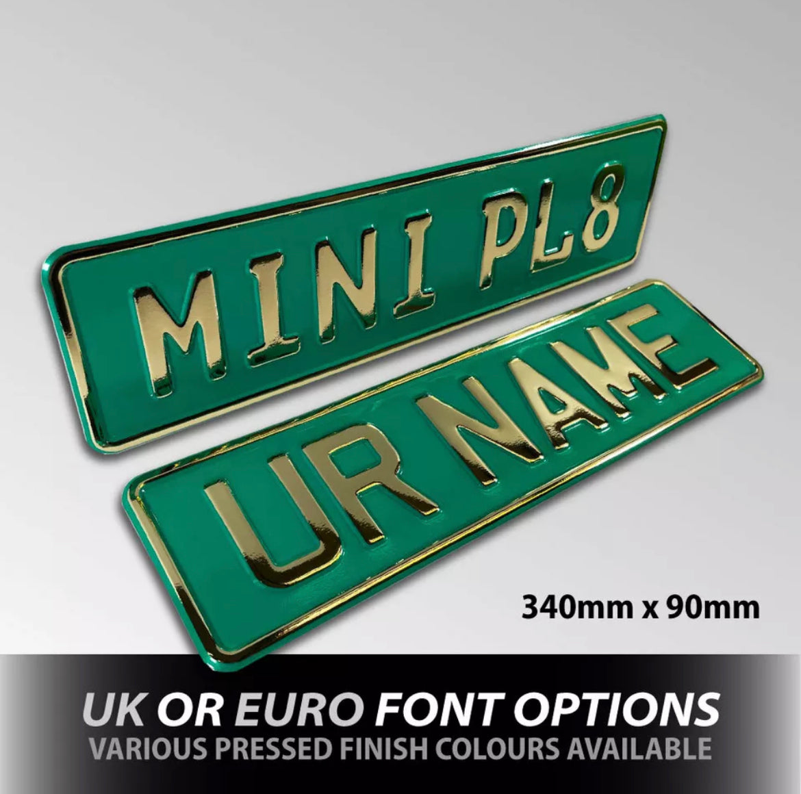 Kids Mini metal pressed Numberplate