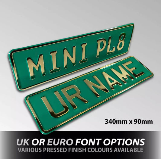 Kids Mini metal pressed Numberplate