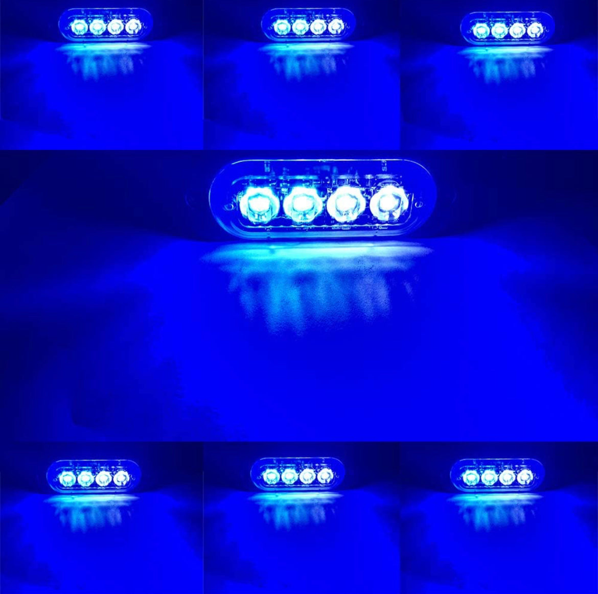 12v Blue Led Strobe becon pair