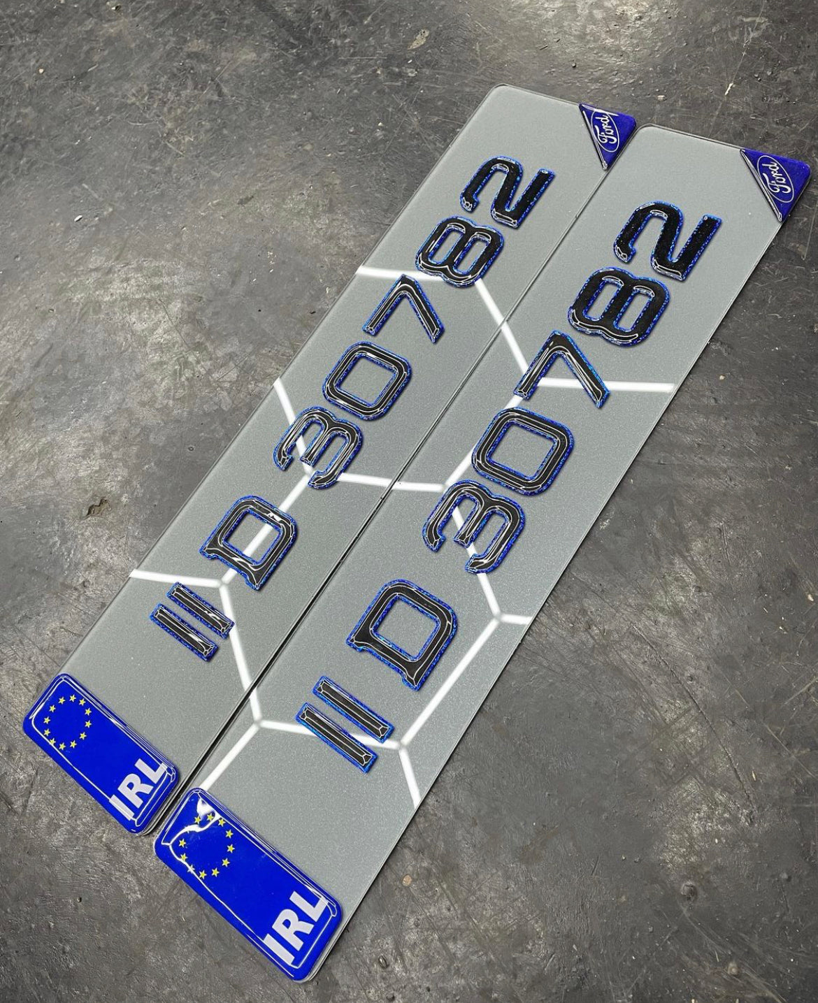 3D Tinted Blue Gel Plate pair