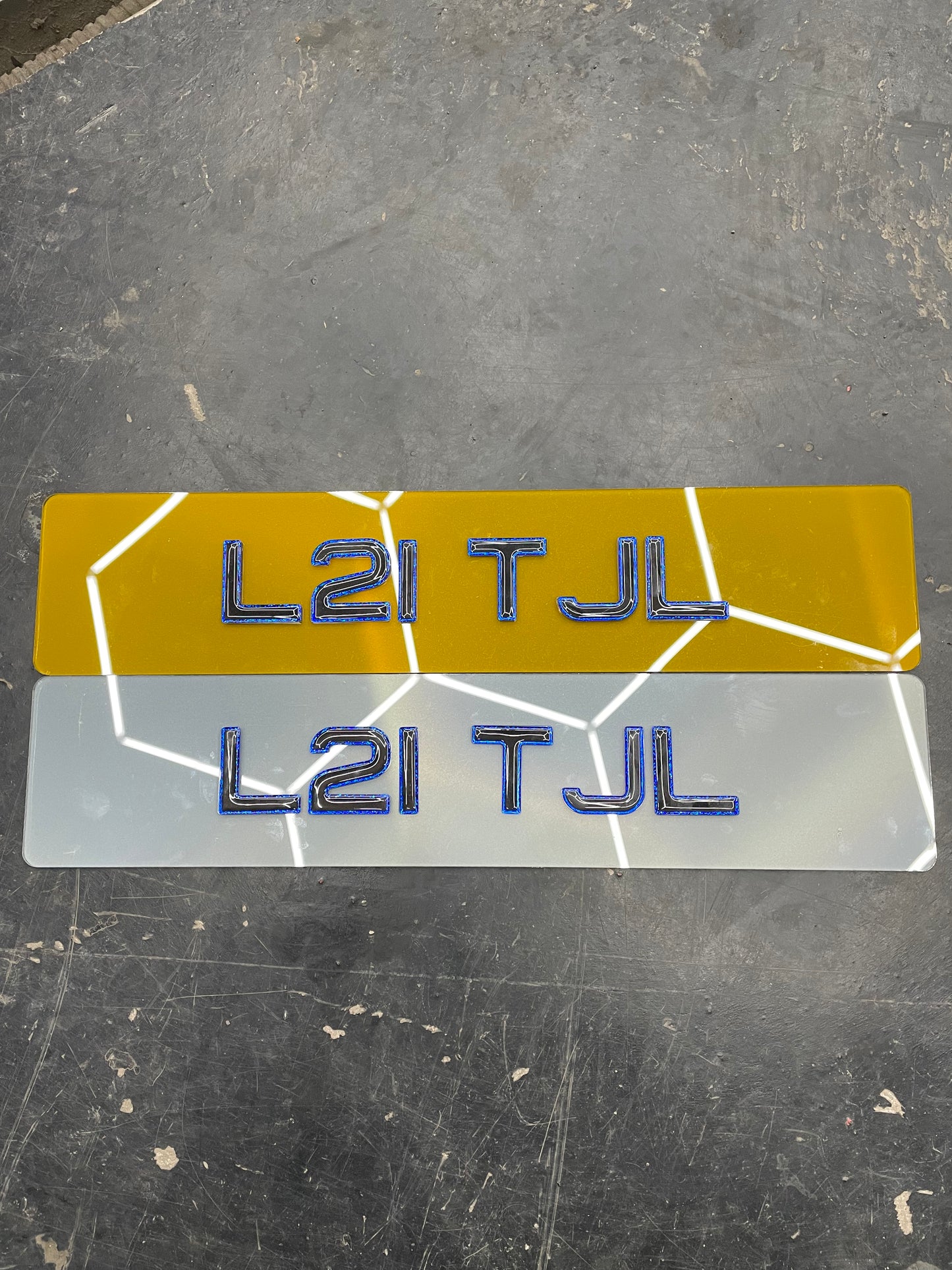 3D Tinted Blue Gel Plate pair
