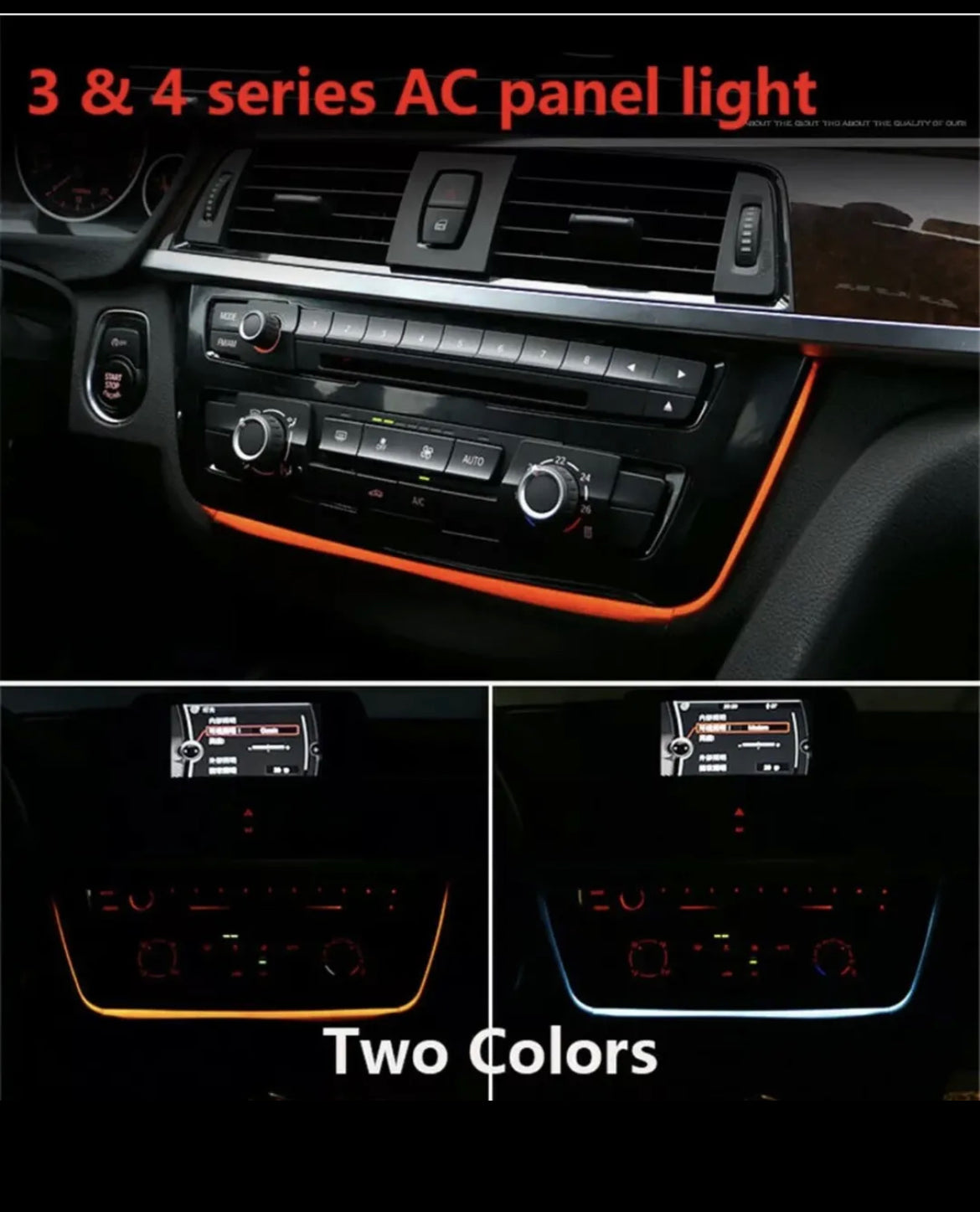 AC Radio Panel Dekorative Leuchte Atmosphärenlicht für Innen Armaturenbrett Mittelkonsole Kompatibel mit BMW F30 F31 F32 M3 M4 F80 2 Farben LED AC Radio Panel Dekorative Leuchte Atmosphärenlicht für Innen Armaturenbrett Mittelkonsole Kompatibel mit BMW F30 F31 F32 M3 M4 F80 2 Farben LED