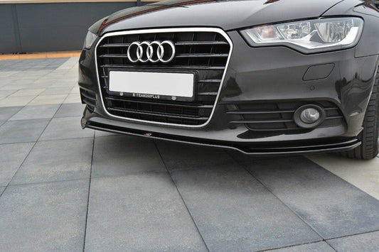 Maxton Design Audi A6 C7 SE 11-14 Front Lip v1 - GLOSS BLACK