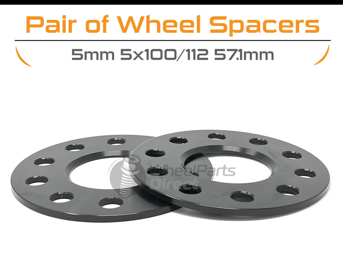 5mm spacers pair 5x100 / 5x112