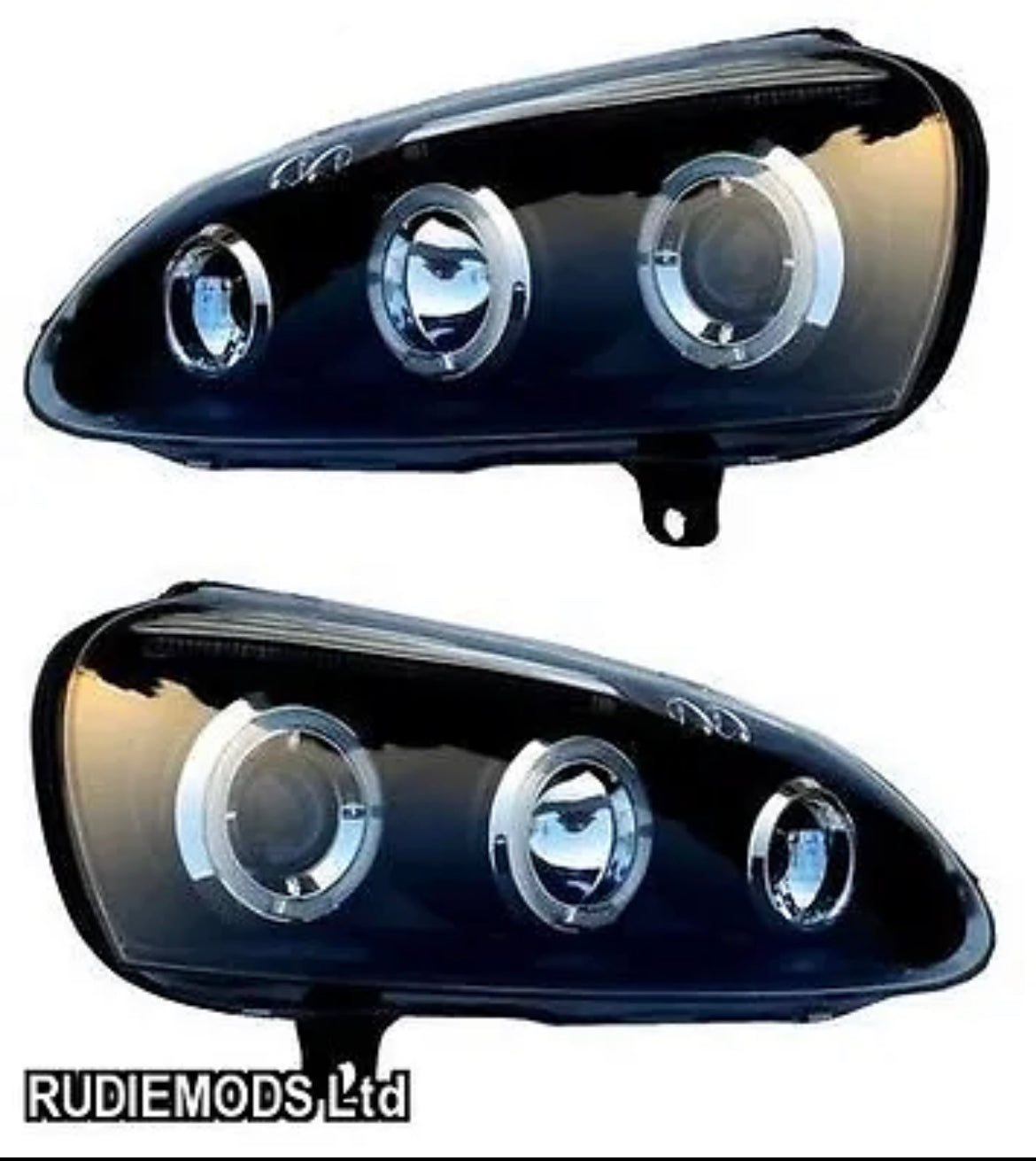 VW Golf Mk5 03-09 Black Twin Angeleye Projector headlights 1 PAIR