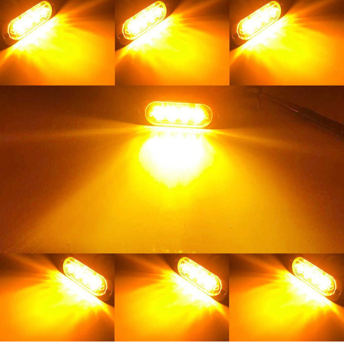 12v amber Led Strobe becon pair