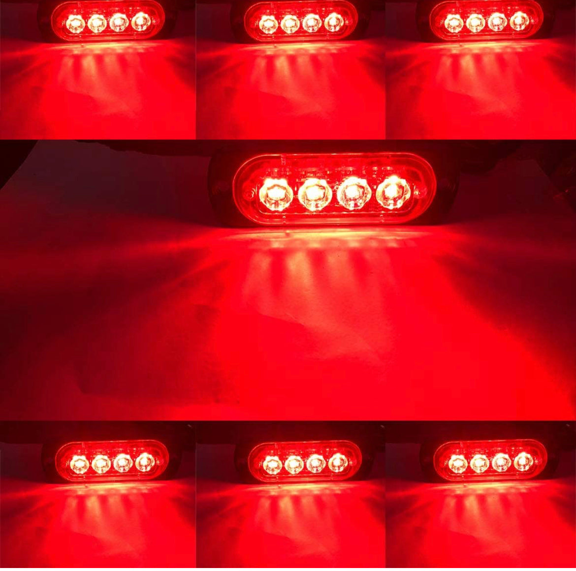12v Red Led Strobe becon pair