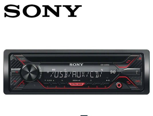 Sony 55x4 Watts Single Din CD AUX USB Android RCA Car Stereo Player Red Display