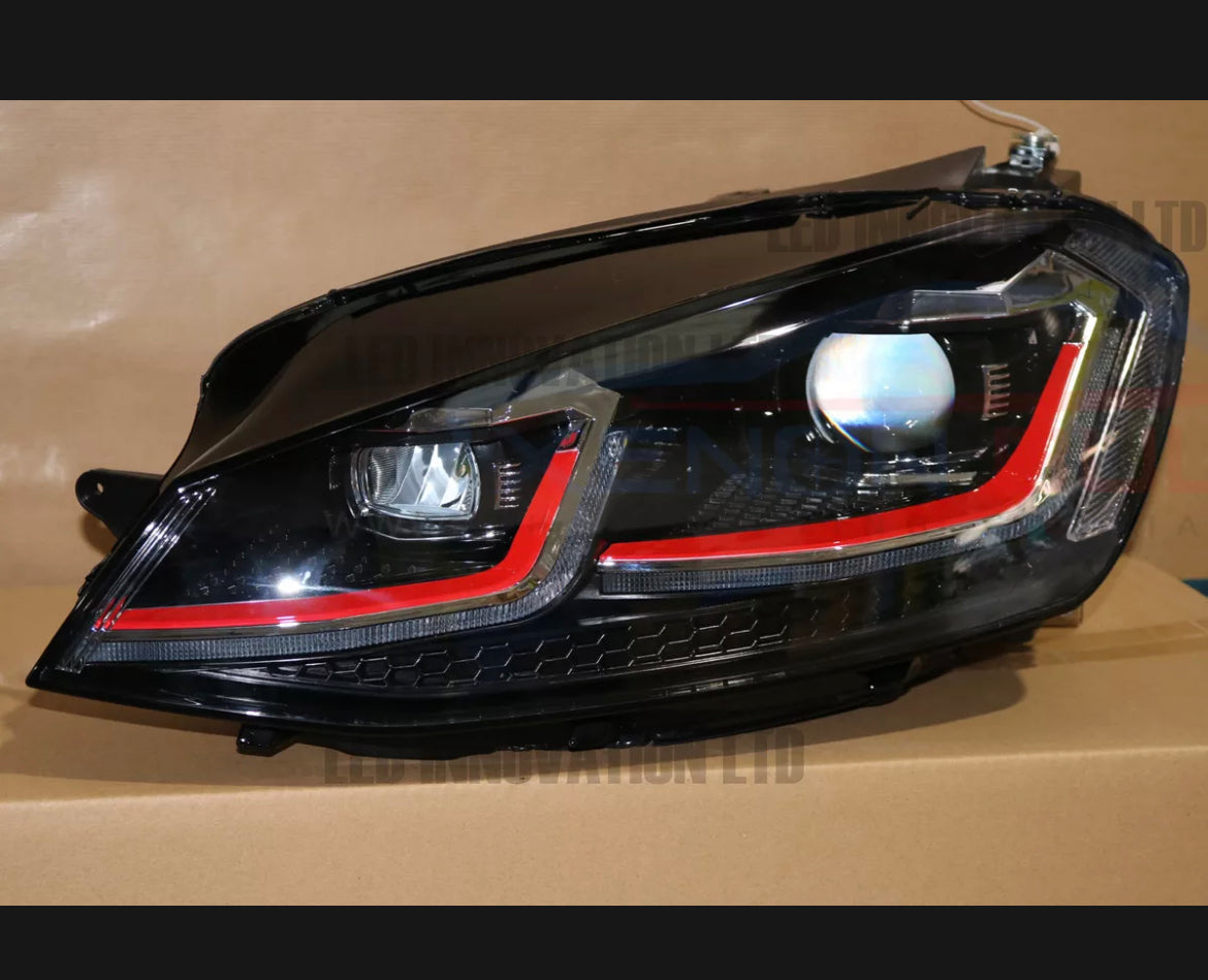 Golf Mk7 Gti Red Stripe Headlights Facelift style