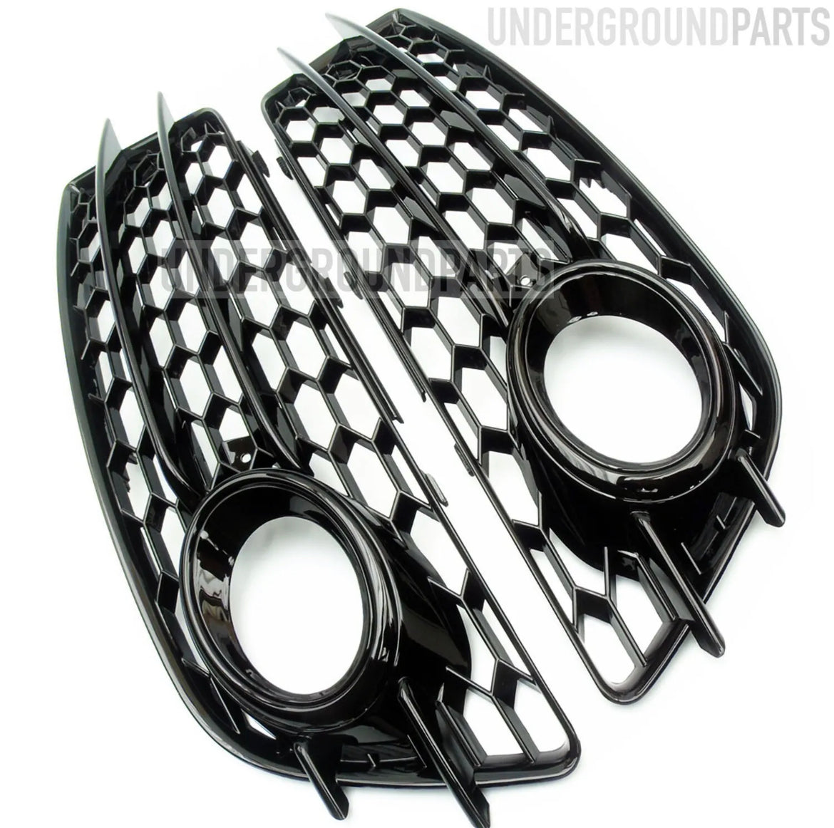 AUDI A4 B8 S-LINE S4 RS4 STYLE BLACK HONEYCOMB FRONT FOG LIGHT COVERS GRILLES