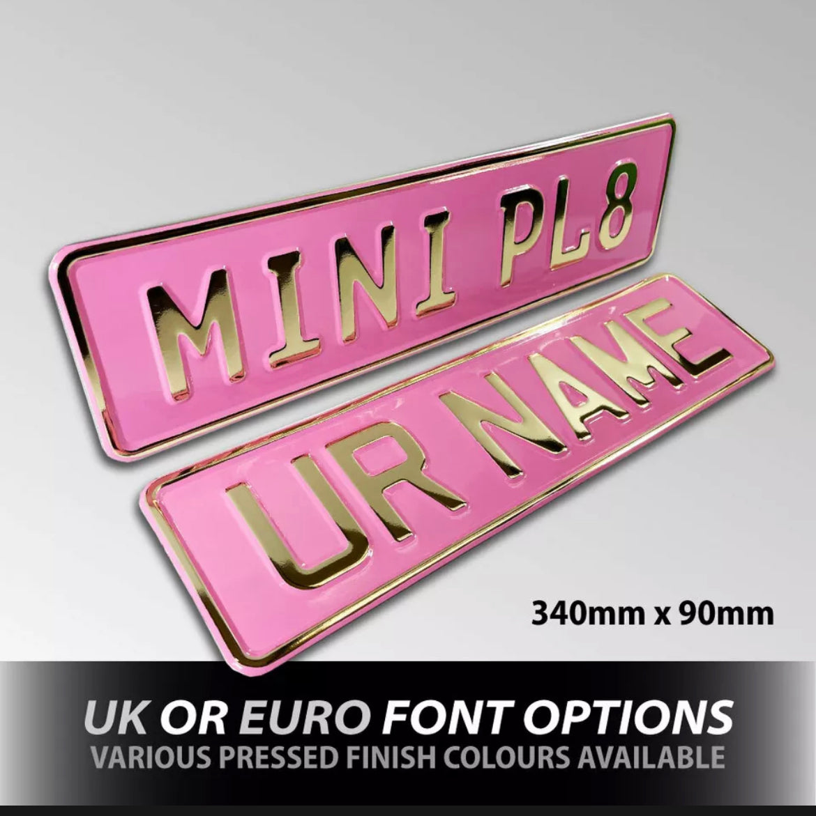 Kids Mini metal pressed Numberplate