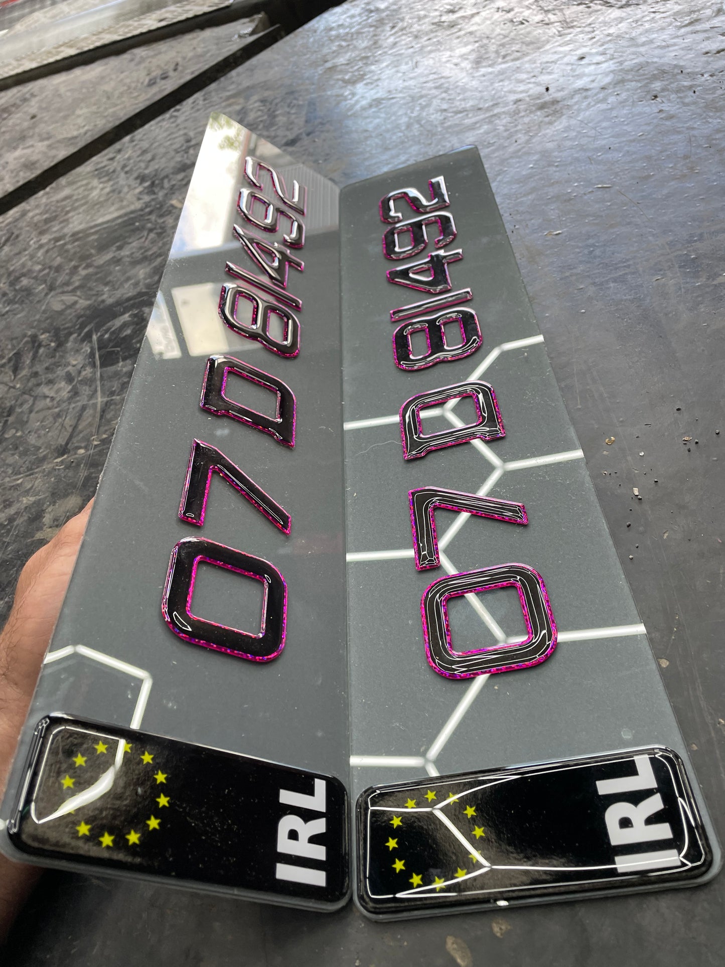 3D Tinted pink Gel Plates pair