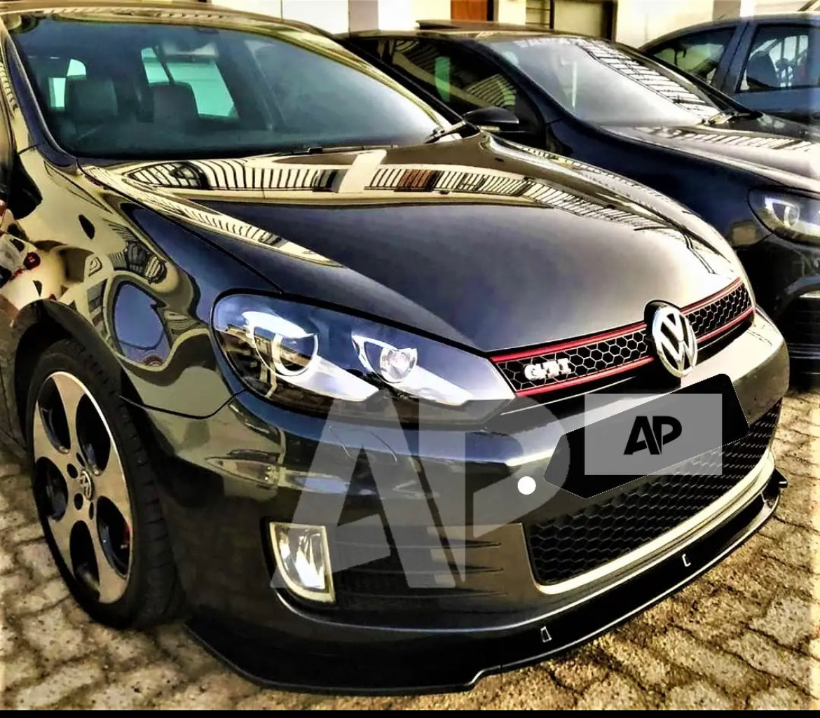 VW Golf MK6 GTD GTI Gloss Black Front Splitter Spoiler Lip Body Kit 2008-2013