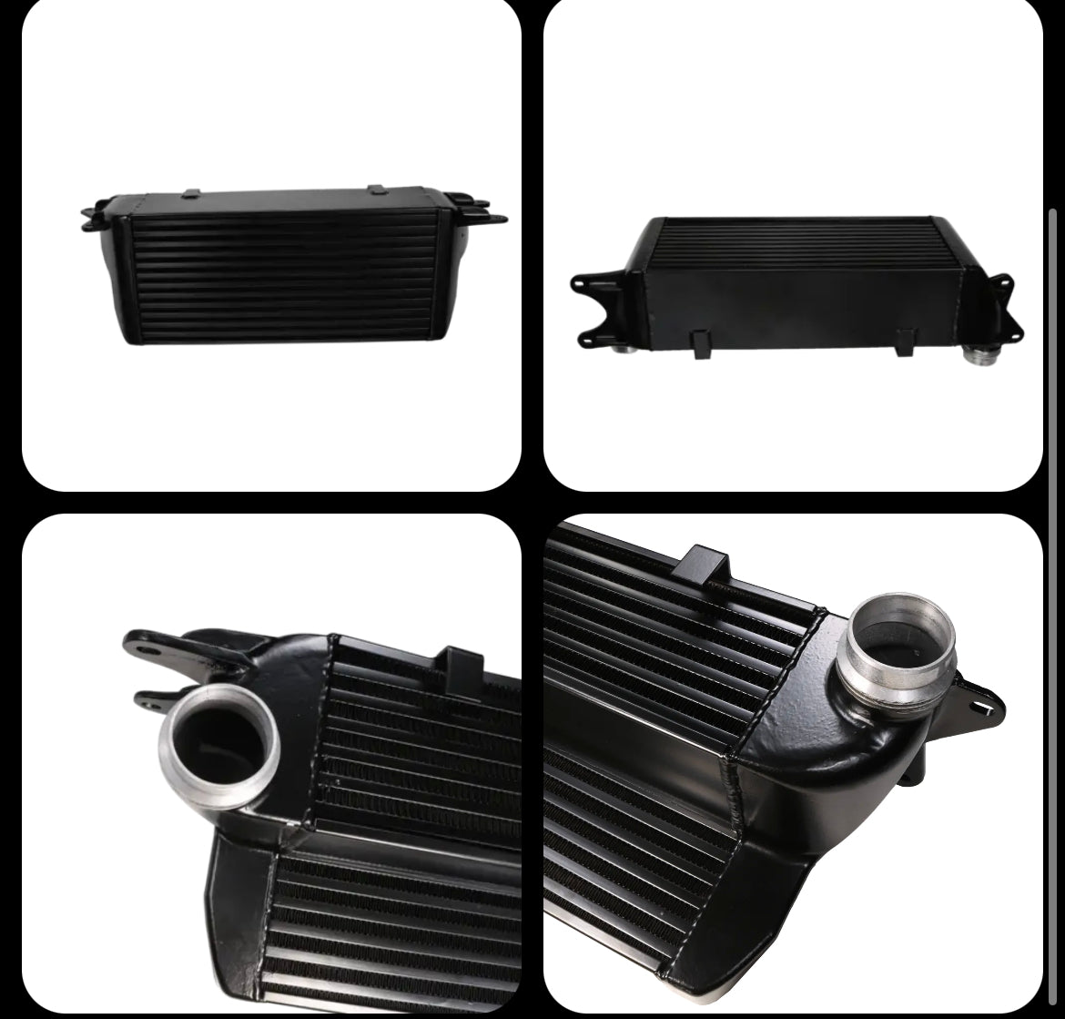 FOR BMW E60 E61 E63 E64 520D 525D BLACK BIG UPGRADE TURBO CORE INTERCOOLER