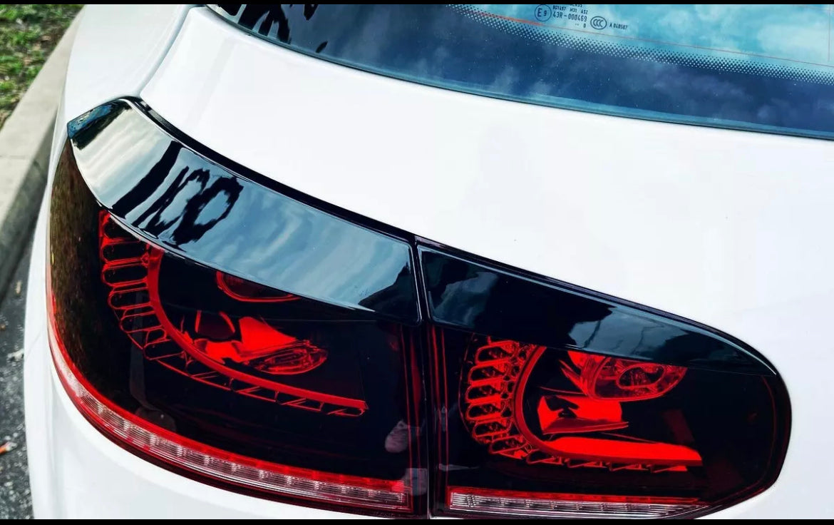 VW Golf MK6 Rear light eyebrows/eyelids Gloss Black (2008-2013)