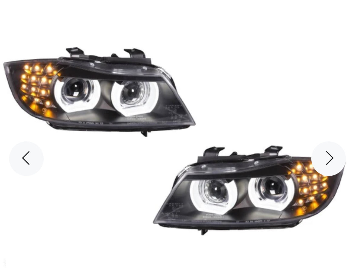 BMW 3 Series E90 and E91 2009-2012 LCI Black LED 3D DRL Daylight Running Lights Headlights